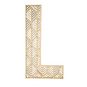 Lettre L en bois Alphabet géant ajouré 24 cm