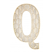 Lettre Q en bois Alphabet géant ajouré 24 cm