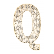 Lettre Q en bois Alphabet géant ajouré 24 cm