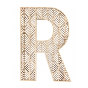 Lettre R en bois Alphabet géant ajouré 24 cm