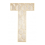 Lettre T en bois Alphabet géant ajouré 24 cm