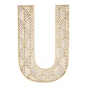 Lettre U en bois Alphabet géant ajouré 24 cm