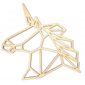 Déco Licorne origami en bois 20 cm