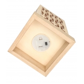 Photophore 17 cm en bois Découpe années 70