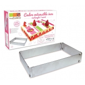 Cadre à pâtisserie extensible rectangle 18/34 à 27/52cm