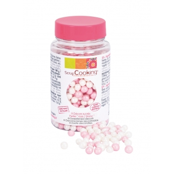 7407 - 3700392474072 - Scrapcooking - Décors sucrés Perle blanche et rose