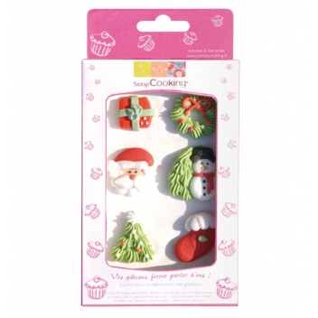 7040 - 3700392470401 - Scrapcooking - Décoration pour Bûche de Noël Père Noël