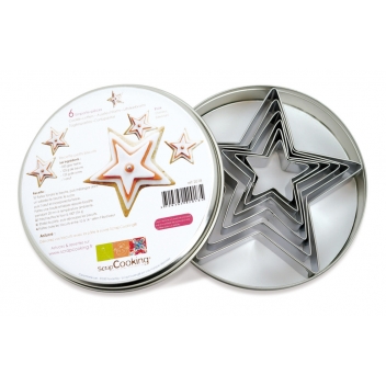 2018 - 3700392420185 - Scrapcooking - Boite de 6 emporte-pièces Étoiles