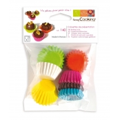 Caissettes mini couleurs assorties 140 pièces