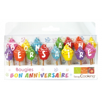 5005 - 3700392450052 - Scrapcooking - Bougies Bon anniversaire