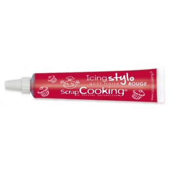 7083 - 3700392470838 - Scrapcooking - Icing stylo rouge Goût fraise