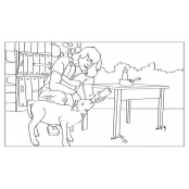 10 cartes aquarelles à colorier - Ferme
