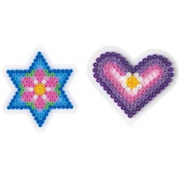  - 3700982212145 - Hama - Plaques Cœur + étoile (Petite) pour perles standard (Ø5 mm) - 6