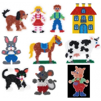  - 3700982212343 - Hama - Plaque pour perles standard (Ø5 mm) Journée à la ferme 10 pièces - 10