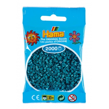 50183 - 0028178501839 - Hama - 2 000 perles mini (petites perles Ø2,5 mm) Bleu pétrole
