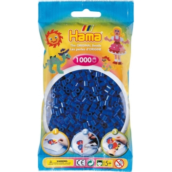 20708 - 0028178207083 - Hama - 1 000 perles standard MIDI (Ø5 mm) bleu foncé - 2