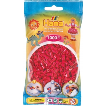 20729 - 0028178207298 - Hama - 1 000 perles standard MIDI (Ø5 mm) rouge vin - 2