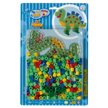 8909 - 0028178890988 - Hama - Kit perles & plaques MAXI (grosses perles Ø10 mm) Dinosaure - 4