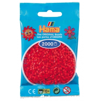 50105 - 0028178501051 - Hama - 2 000 perles mini (petites perles Ø2,5 mm) rouge - 2