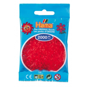 50113 - 0028178501136 - Hama - 2 000 perles mini (petites perles Ø2,5 mm) rouge transparent - 2