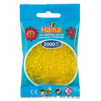 50114 - 28178501143 - Hama - 2 000 perles mini (petites perles Ø2,5 mm) jaune transparent - 2