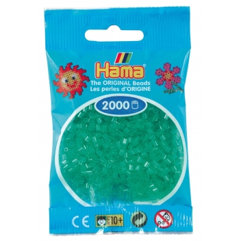 50116 - 0028178501167 - Hama - 2 000 perles mini (petites perles Ø2,5 mm) vert transparent - 2