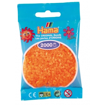50138 - 28178501389 - Hama - 2 000 perles mini (petites perles Ø2,5 mm) orange néon - 2
