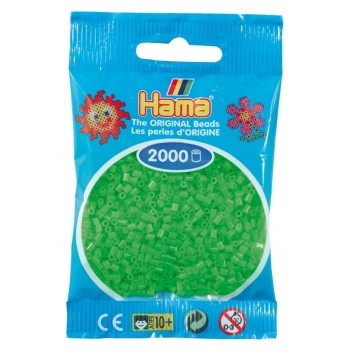 50142 - 0028178501426 - Hama - 2 000 perles mini (petites perles Ø2,5 mm) vert fluorescent - 2