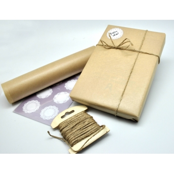  - 3700982211131 - MegaCrea - Kit paquet cadeau kraft et sticker dentelle - 4