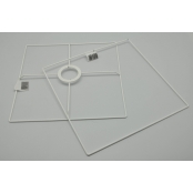 Ens. abat-jour Suspension pyramide base carrée 25-30 cm