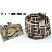 Kit bracelet manchette perle Miyuki 11/0 tissé Géométrique