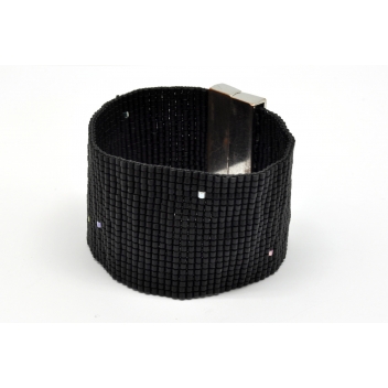  - 3700982212947 - Miyuki - Kit bracelet manchette grosse perle Miyuki 10/0 tissé Noir - 3