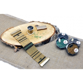  - 3700982212954 - Miyuki - Kit bracelet manchette perle Miyuki 11/0 tissé Incas doré
