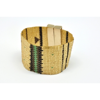  - 3700982212954 - Miyuki - Kit bracelet manchette perle Miyuki 11/0 tissé Incas doré - 4