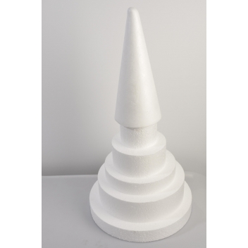  - 3700982205413 - Rayher - Pièce montée chateau polystyrène Ø 30 à 10 cm H.57 cm 6 p