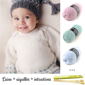 Tricoter un pull bébé Layette Niveau intermédiaire