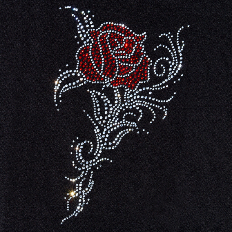 Ki-Sign Transfert thermocollant clou et strass Rose Tribale 15x25 cm