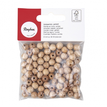 1250231 - 4006166333781 - Rayher - Perle en bois Nature Ronde Ø 8 mm 82 pièces