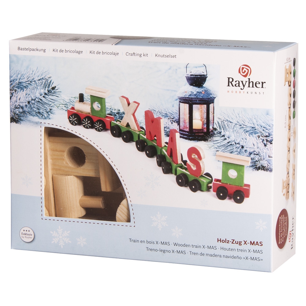 Kit Train De Noel En Bois Avec Peinture Rayher Kit Créatif Enfant