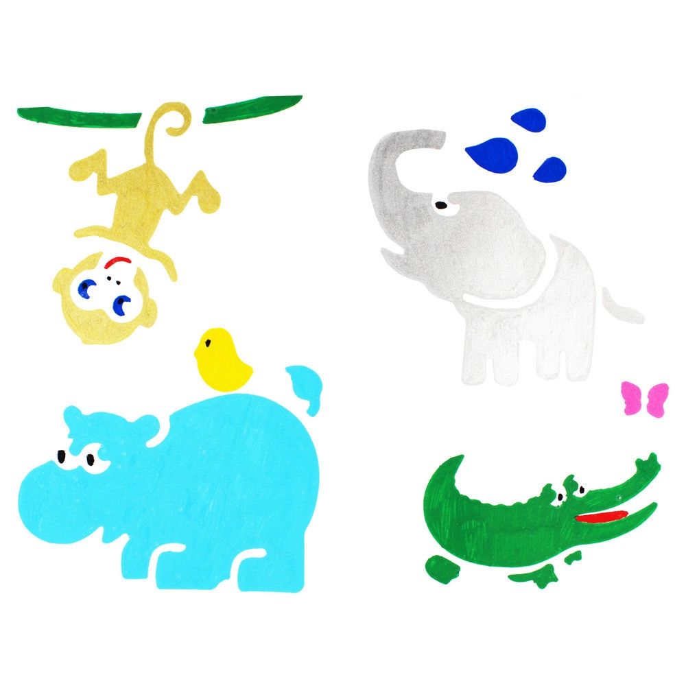 fabrication carte Craft pochoir pochoir Dinosaure Pochoir aérographe