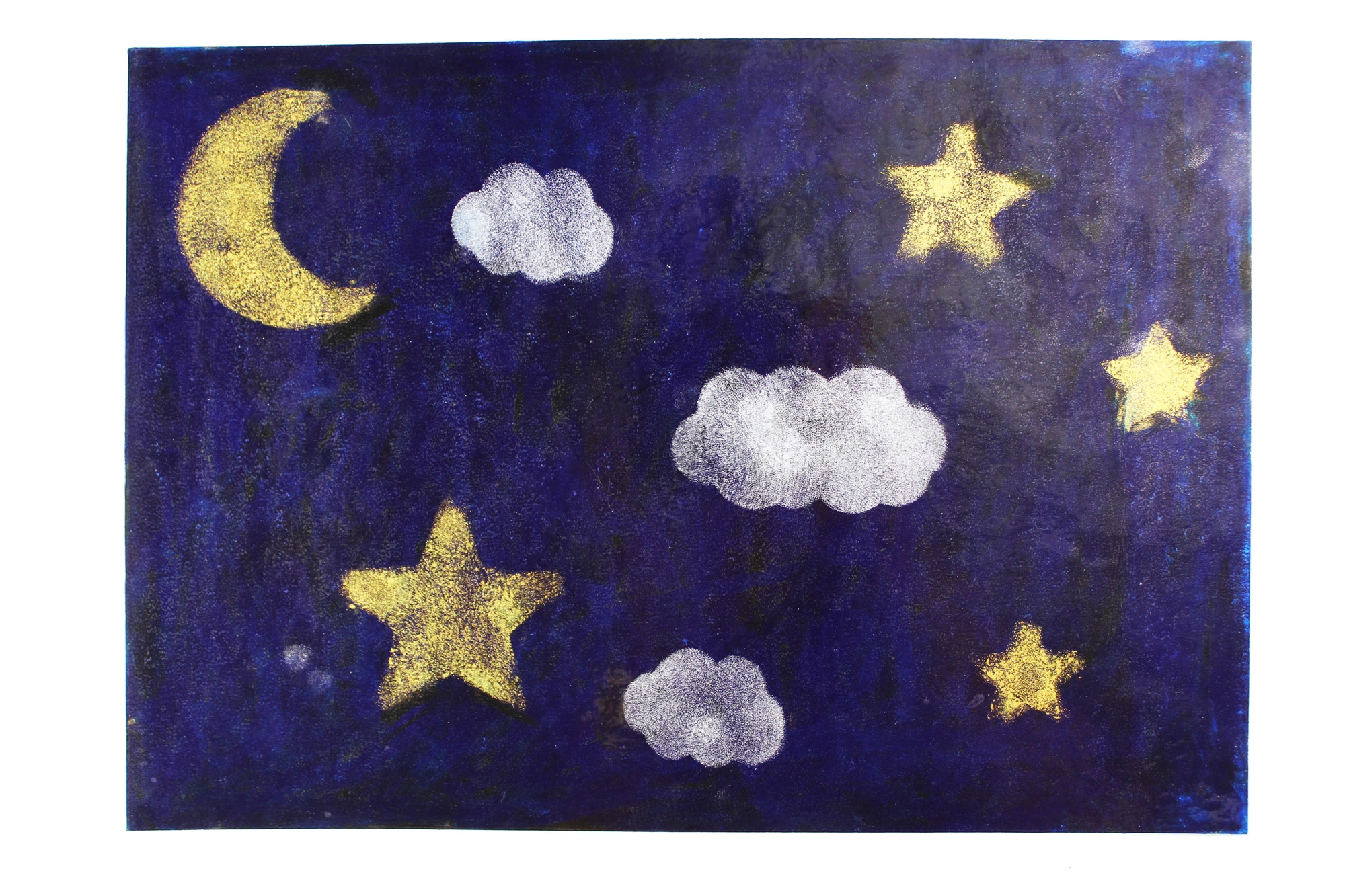 Eponge mousse tampon Sur mon nuage 6 pièces - Activités enfant