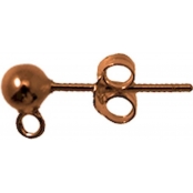 Boucles d\'oreille clou à boule 4 mm Cuivré La paire