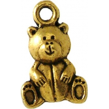 BM056D - 3660246113642 - MegaCrea - Breloque en métal Ourson Doré (10 pièces)