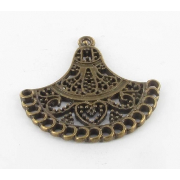 BM063B - 3660246113727 - MegaCrea - Breloque pendentif Diviseur éventail Bronze