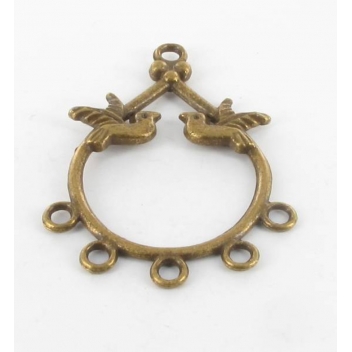 BM067B - 3660246113840 - MegaCrea - Breloque pendentif Diviseur colombe Bronze
