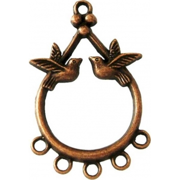 BM067C - 3660246113857 - MegaCrea - Breloque pendentif Diviseur colombe Cuivré