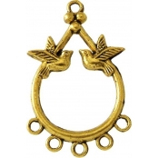 Breloque pendentif Diviseur colombe Doré