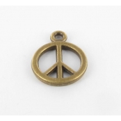 BreloqueS en métal Petit peace and Love Bronze (lot de 10)