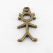 Breloque en métal bonhomme garçon Bronze (10 pièces)