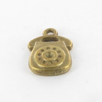 BM189B - 3660246114250 - MegaCrea - Breloque métal Téléphone 17mm Bronze